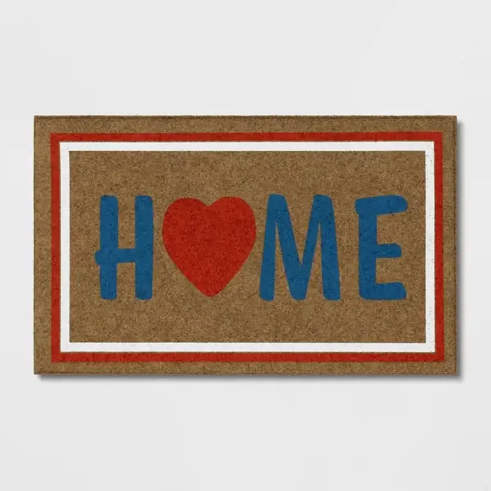 1‘6″x2‘6″ Americana Home + Heart Faux Coir Outdoor Doormat – Sun Squad™