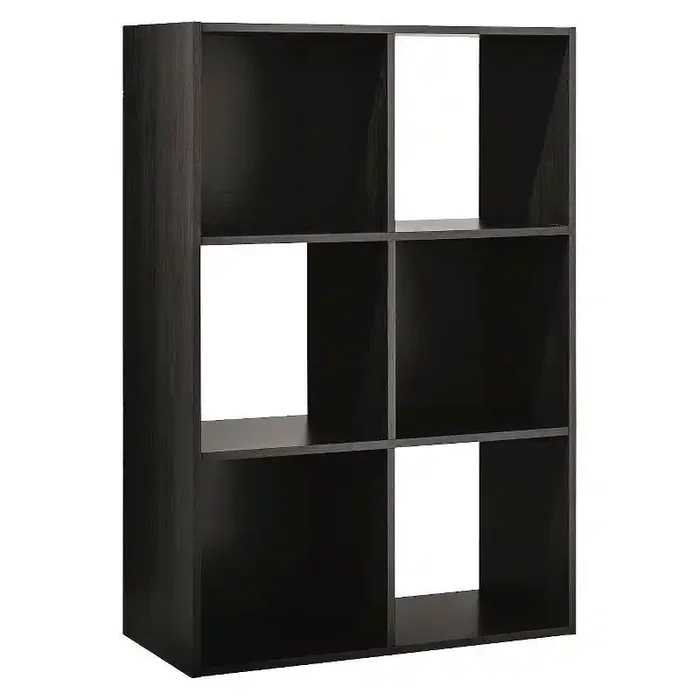 11″ 6 Cube Organizer Shelf Espresso – Room Essentials™ Bookshelf Storage Cubes, 3 Shelves, Brown Cubbies