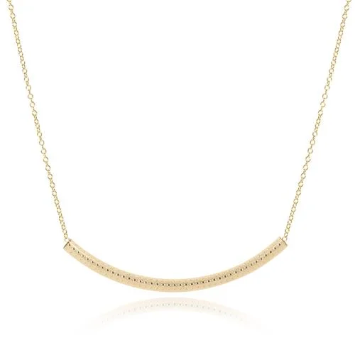 16″ NECKLACE GOLD, BLISS BAR TEXTURED GOLD