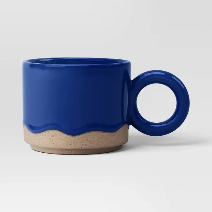 16 fl oz Drippy Glaze Mug Cobalt Blue – Room Essentials™