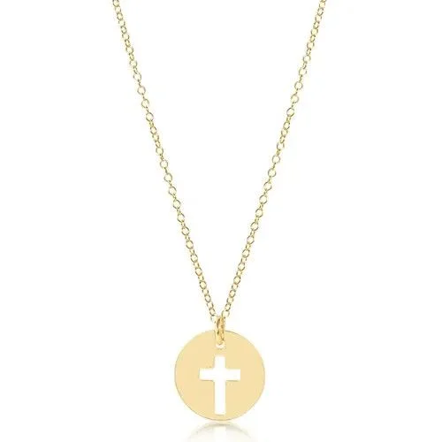 16 Inch Necklace Gold Blessed Gold Disc