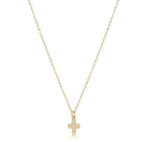 16 Inch Necklace Gold Signature Cross Small Gold