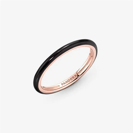 189655C01-54 14k Rose gold-plated ring with black enamel