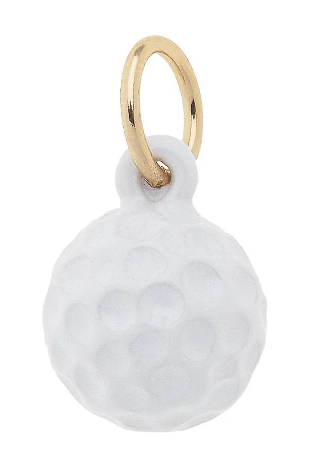 3-D Golf Ball Charm in White