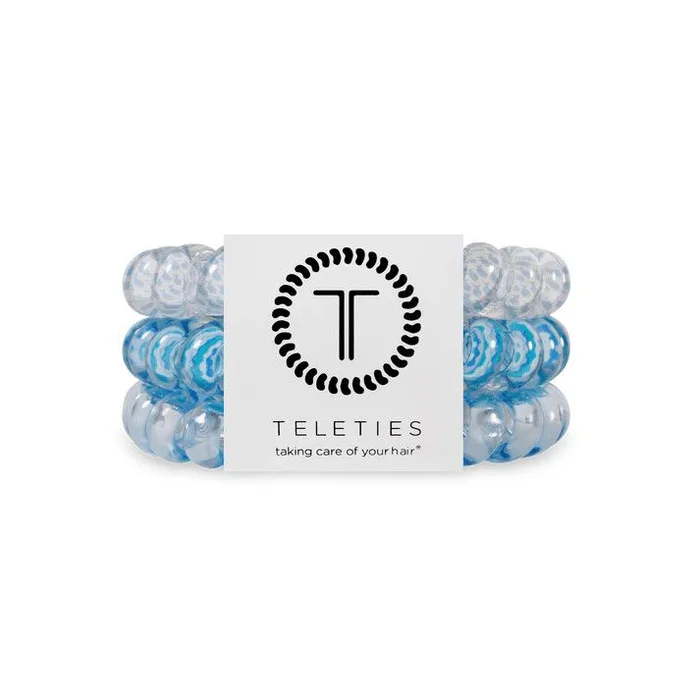 3 Pack Hair Ties Large Summer Sky