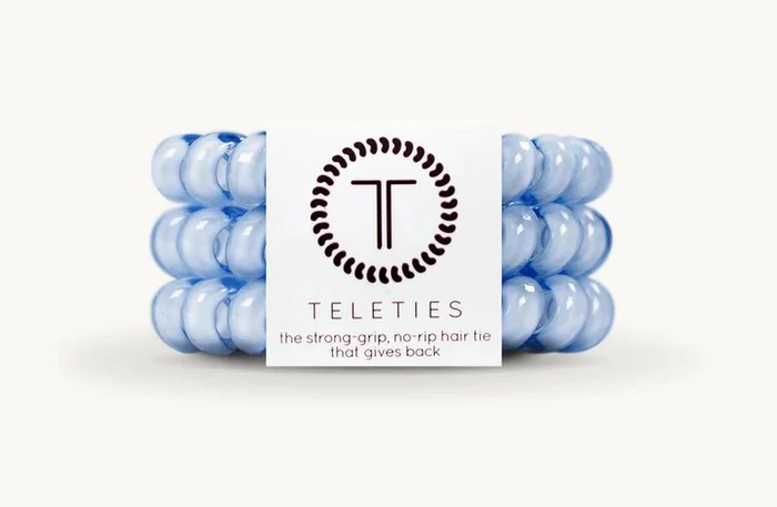 3 Pack Hair Ties Large Washed Denim