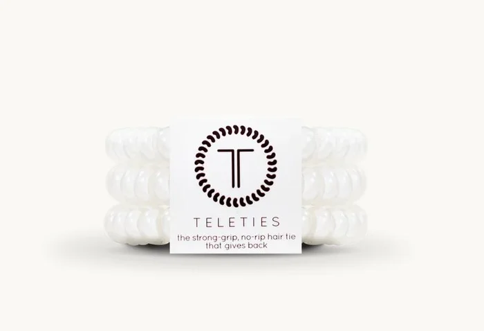 3 Pack Hair Ties Small White Coconut