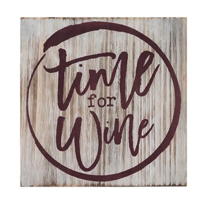 “Time For Wine” Wooden Sign