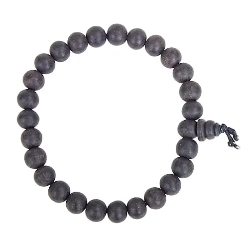 Aalayam Selveer Natural Unpolished Karungali Bracelets Original for Men & Women (Bead Size 8 mm) (Black)