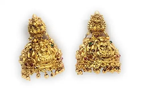 Adc Fashions antique peacock jhumki multi stone earring for women