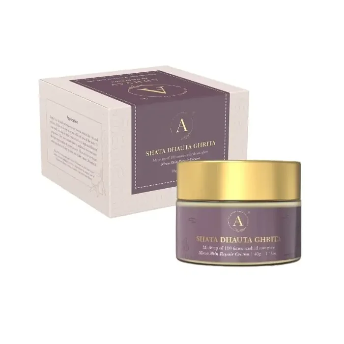 Adhyay – Shata Dhauta Ghrita Skin Repairing Cream Nourishing, Mositurizing And Antiaging Ayurveda Cream With Goodness Of Cow Ghee And Marigold 40 Gm