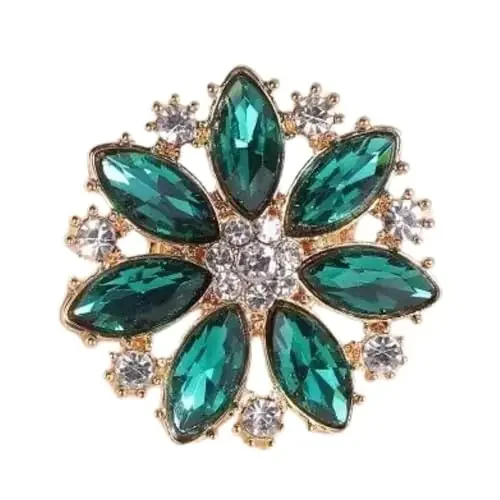 Adiol Jewellery GoldPlated Ring with Natural seagreen gemstone, Metal, Natural Gemstone/ Crystal