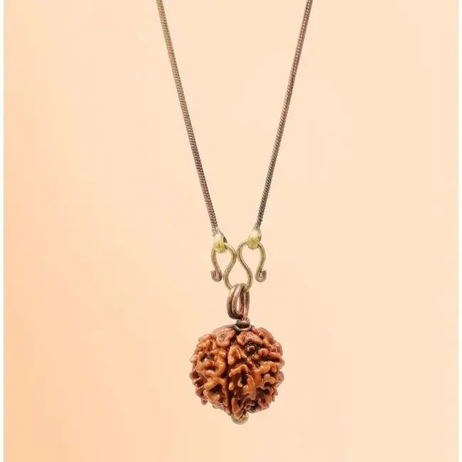 Adiyogi Rudraksha with copper chain. Consecrated Isha Panchamukhi (five faced) Rudraksha bead.