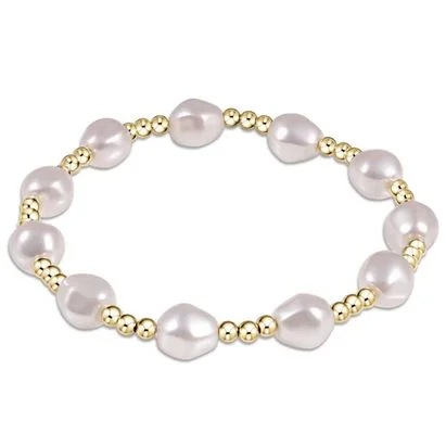 Admire Gold 3mm Bead Bracelet- Pearl