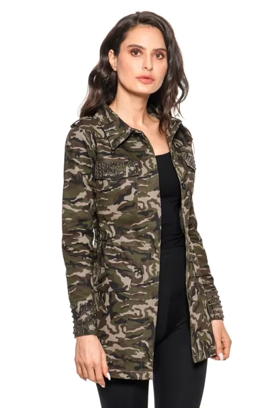 Adore Studded Camo Utility Jacket