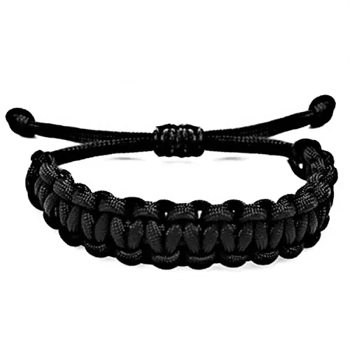 Ahen Black Thread Bracelet Nylon Cord Adjustable Wrist Band Negative Energy Remover Vadic Kala Dhaga Bracelet with Stylish Lock for Women Men Hand Medium Nylon no gemstone