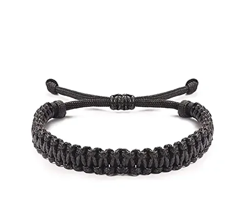 Ahen Bracelet Stylish Design Latest Evil Eye Black Thread Bracelets Set Combo for Men Women Ladies Girls Boys Couple (Macrame) Adjustable Nylon no gemstone