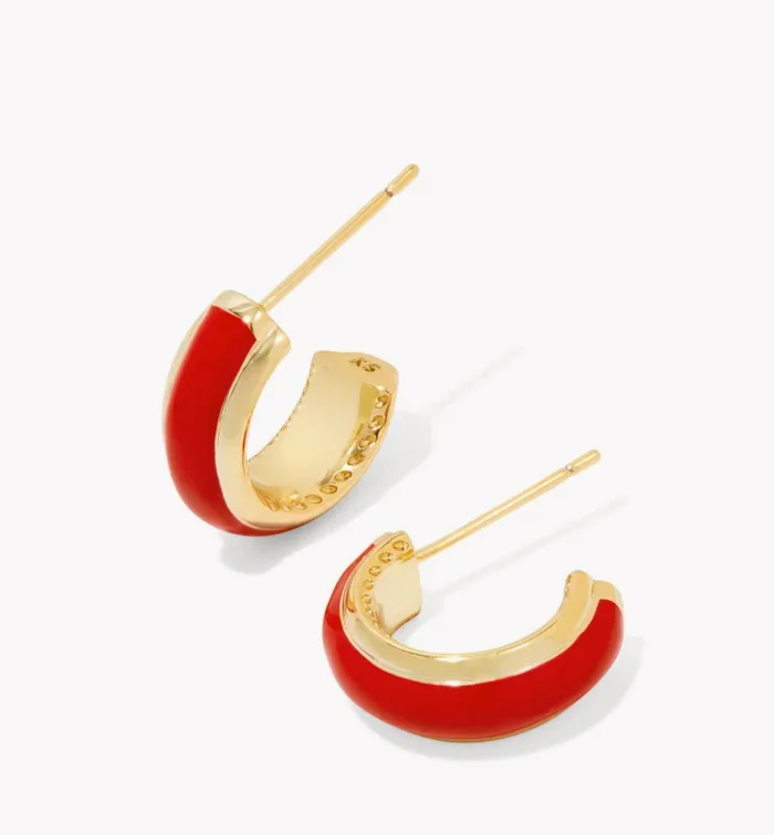 Ainsley Huggie Gold Red Enamel