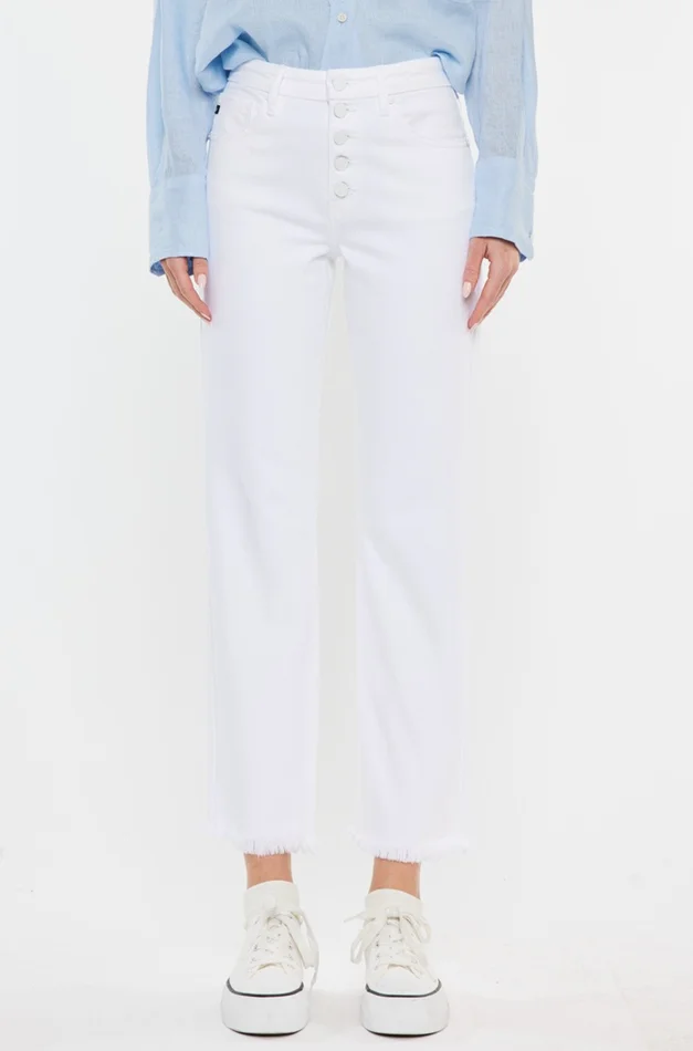 Alana White High Rise Straight Leg Jeans – KanCan
