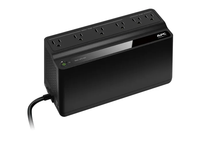 APC 5-ft APC BackUPS 6 Outlets 450VA 255W 6 -Outlet 180 Joules 255 -Watts 450VA Black Indoor AC Surge Protector Battery Backup (