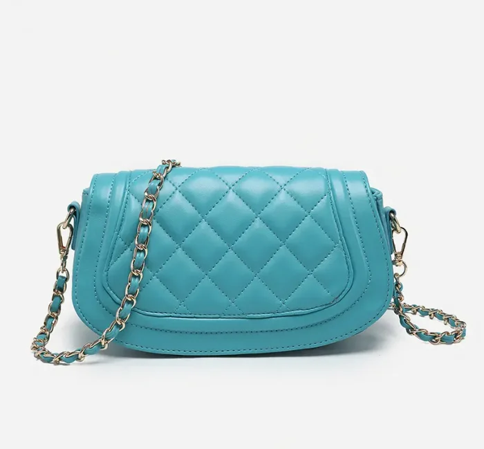 Aquamarine Taipei Quilted Flapover Crossbody