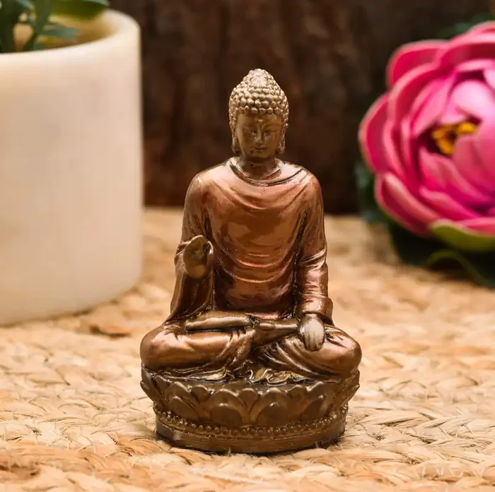 Archna Handicraft Polyresin Gautam Budh for Car Dashboard Home Decorative Items (3 x 2 Inches)