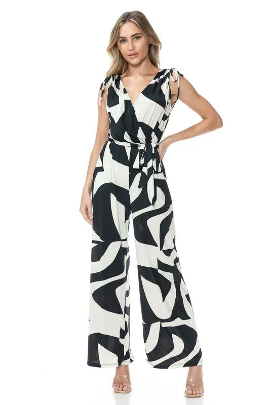 Ariella USA Printed Surplice Jumpsuit