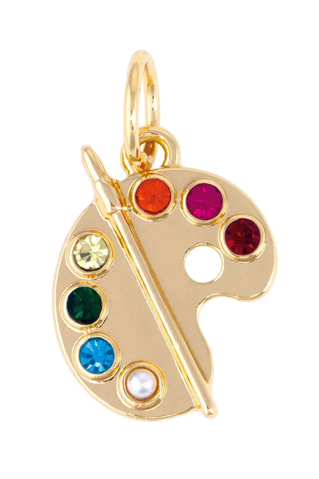 Artist Palette Charm in Shiny Gold