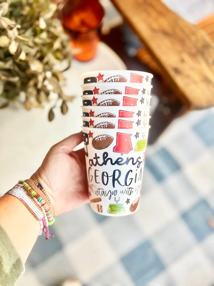 ATHENS, GA COLLAGE STYLE REUSABLE PARTY CUPS