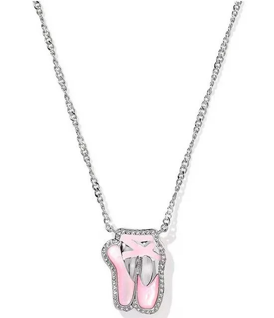 Ballet Short Pendant Necklace Blush MOP Silver