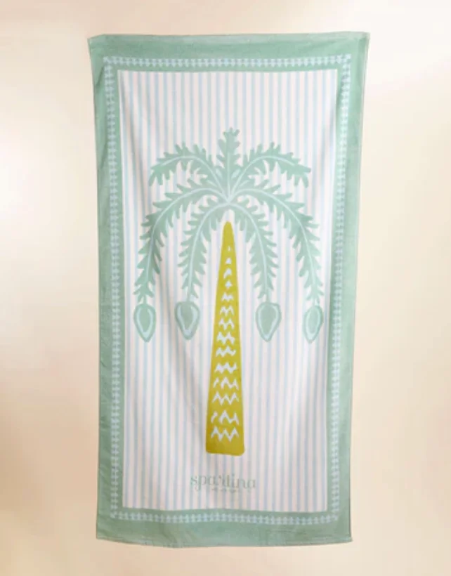 Beach Towel Palm Stripe Sea Foam – Spartina
