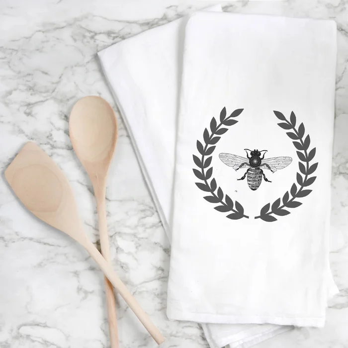Bee Wreath Tea Towel.