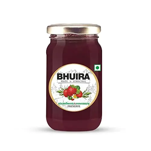 Bhuira All Natural Jam Strawberry & Rosemary Preserve No Added preservatives No Artifical Color Added 240 g Pack of 1