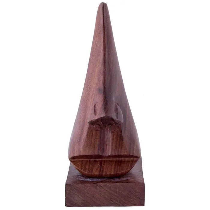 BIJNOR – METAL INLAY IN WOOD Handmade Wooden Nose Shaped Spectacle Specs Eyeglass Holder Stand Showpiece 6 Inches Set of 2