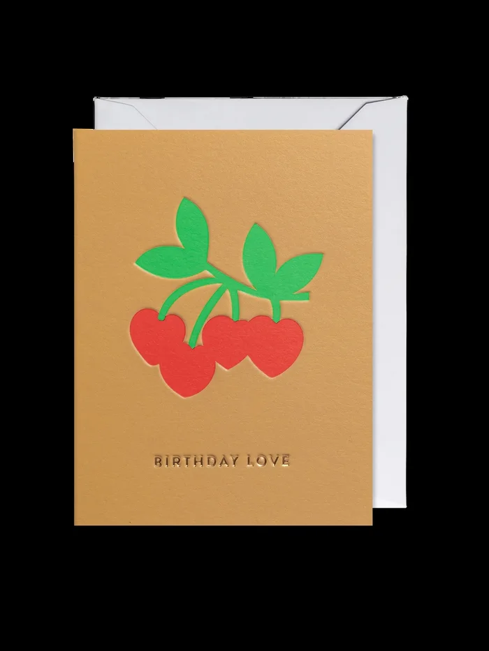 Birthday Love Cherries Mini Card