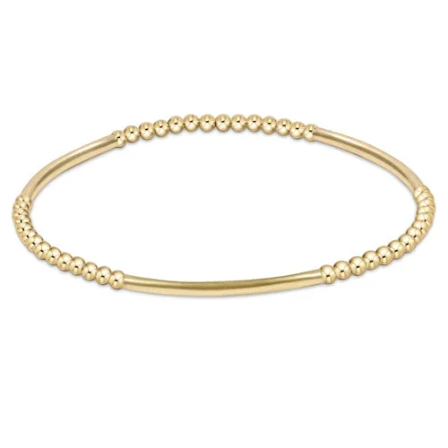 Bliss Bar Gold Pattern 2.5mm Bead Bracelet – Gold