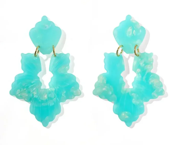 Blue Aqua Michelle Statement Earrings