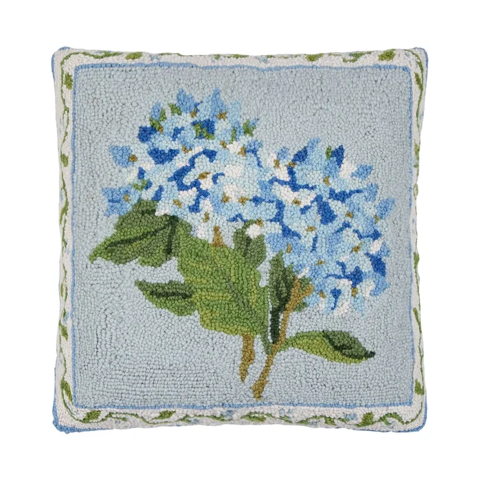 BLUE HYDRANGEA HOOK PILLOW