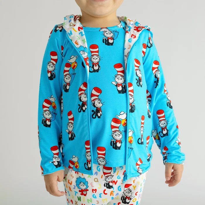 Blue Reversible Baby Jacket | Dr. Seuss Cat in the Hat &