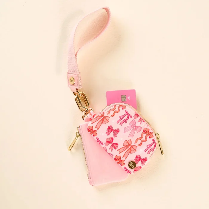 BLUSHING BOWS DYNAMIC DUO POUCH WRISTLET