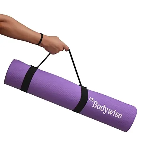 Bodywise 6mm Thick TPE Yoga Mat (600 mm x 1800 mm x 6 mm) Anti Slip Technology Anti Tear & Shoe-Friendly Best for Pilates Restorative Floor Exercise & Meditation