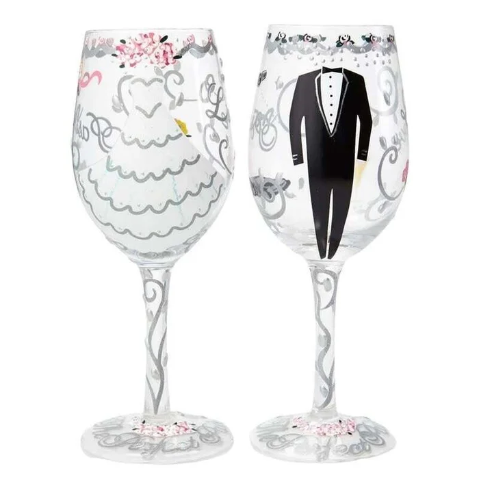 Bride & Groom Wine Glass Set/2