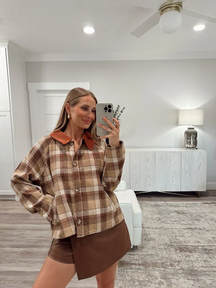 Brushed Plaid Barn Jacket