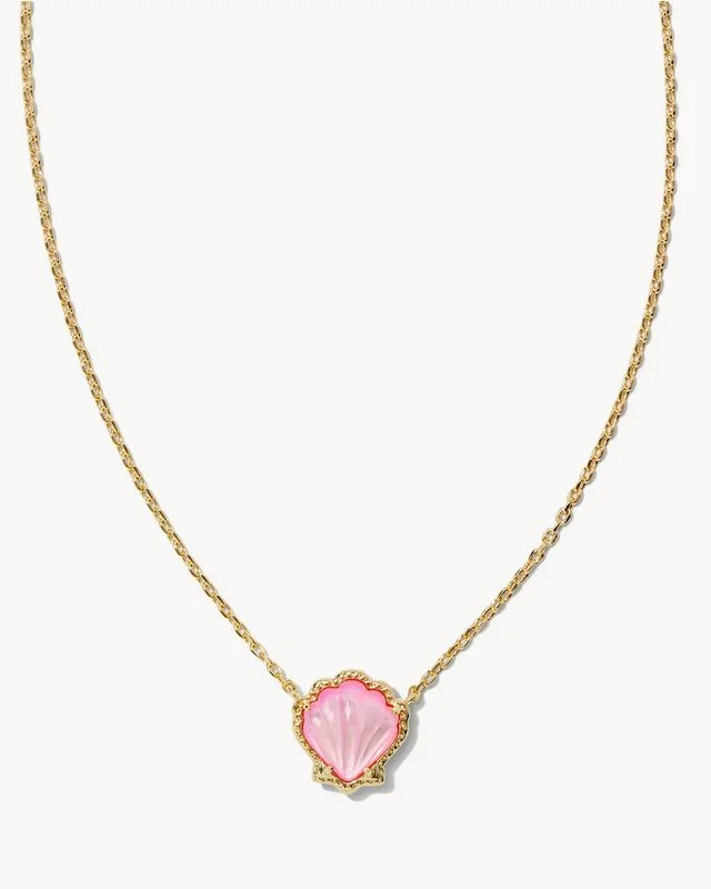 Brynne Shell Pendant Necklace Gold Blush MOP