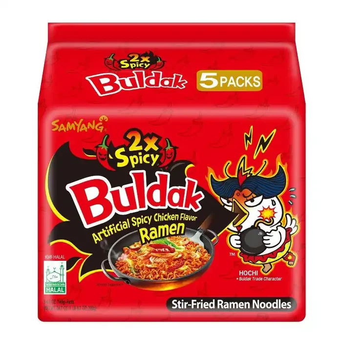Buldak Samyang 2X Spicy Ramen – 5ct / 24.7oz