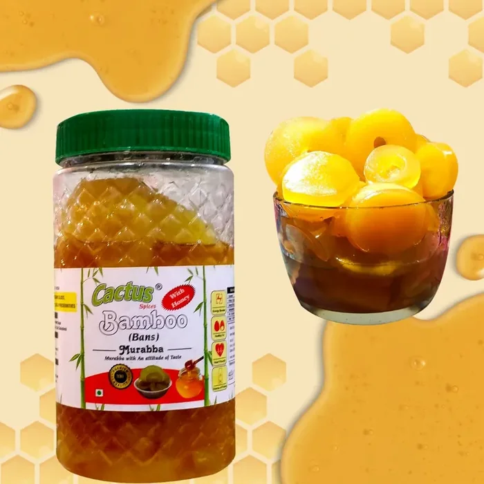 CACTUS SPICES Homemade Bamboo Murabba with Raw Forest Honey Help in Increasing Height Bans Ka Murabba 800G