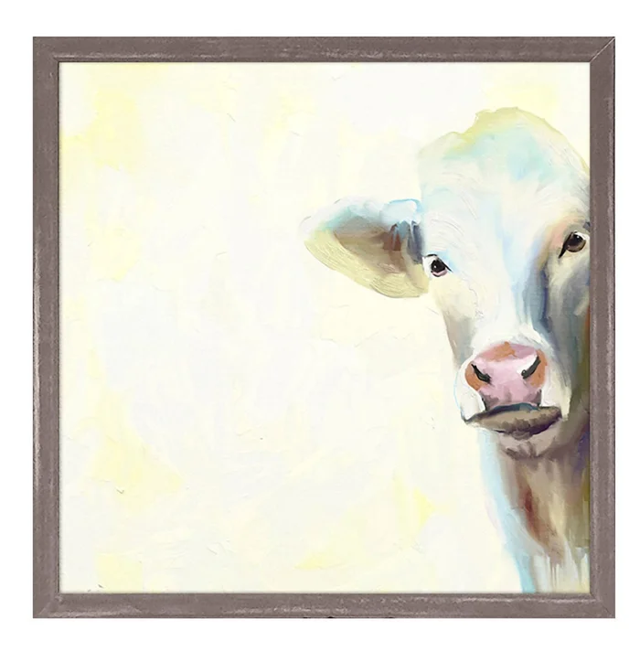 Calm Cow Mini Framed Canvas