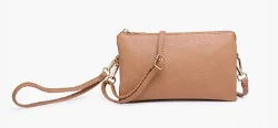 Camel Riley 3 Compartment Crossbody/Wristlet