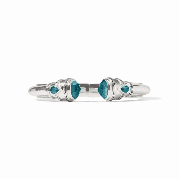 Cannes Demi Cuff- SIlver- Iridescent Montana Blue