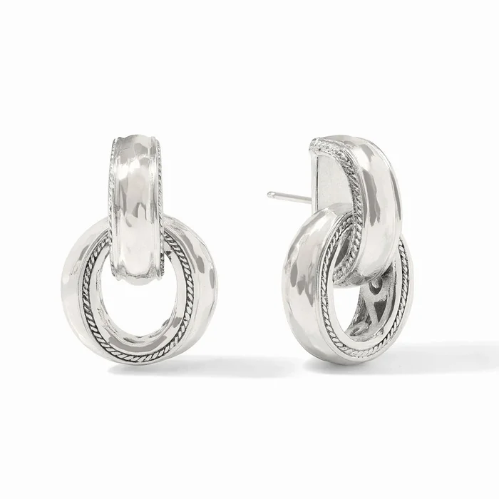 Cannes Doorknocker Earring- Silver